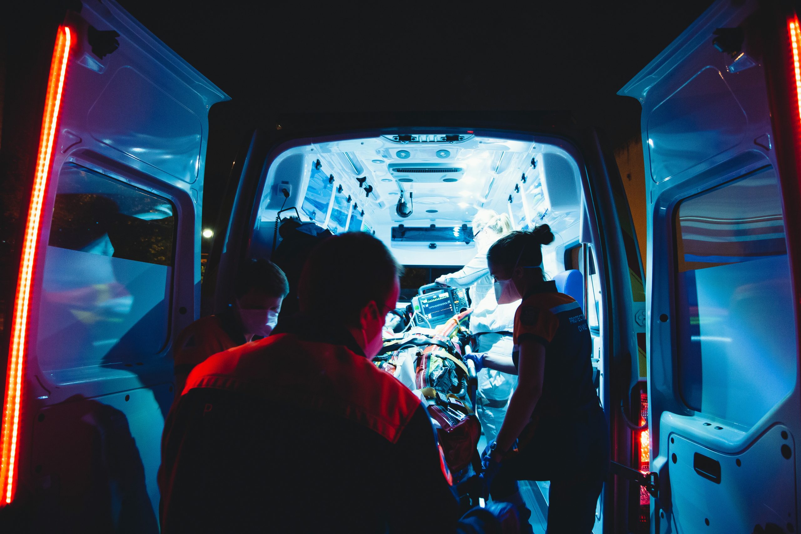 loading up an ambulance